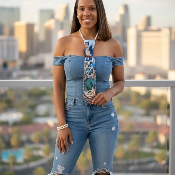 Dooney & Bourke Navy and Red Leather Tote Set with Tan Trim - Picture 2 of 2